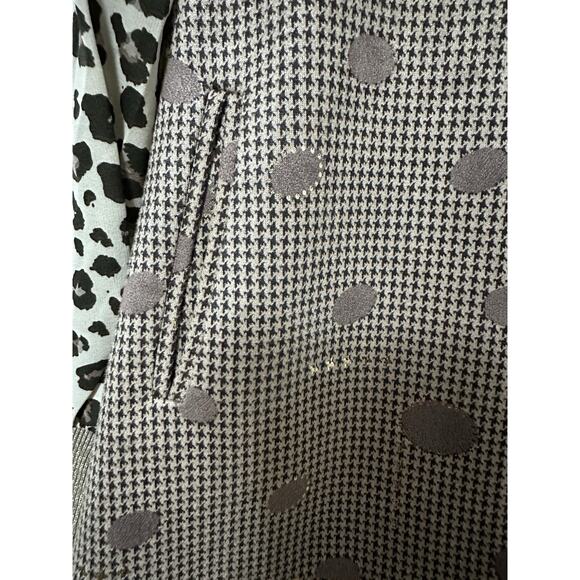 IMOGA Oscar Style Dress Beige & Gold Polka Dot Tiger Print Sleeves Size 4 - Picture 2 of 6